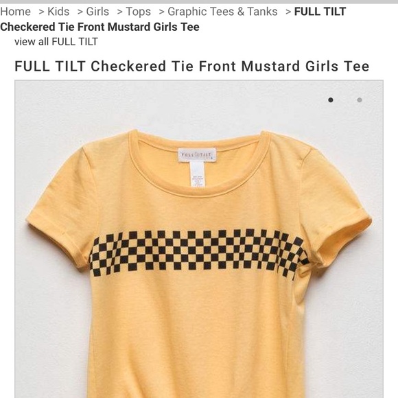 Tilly's Tops - Yellow and Black Checkered Front Tie T-shirt!